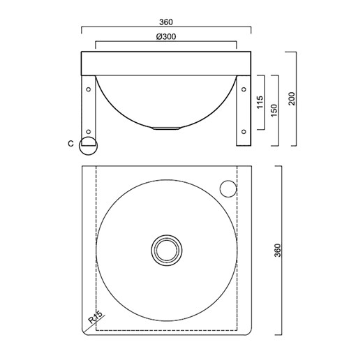 B&F Wash Hand Basin | Square | Includes Décor Skirt